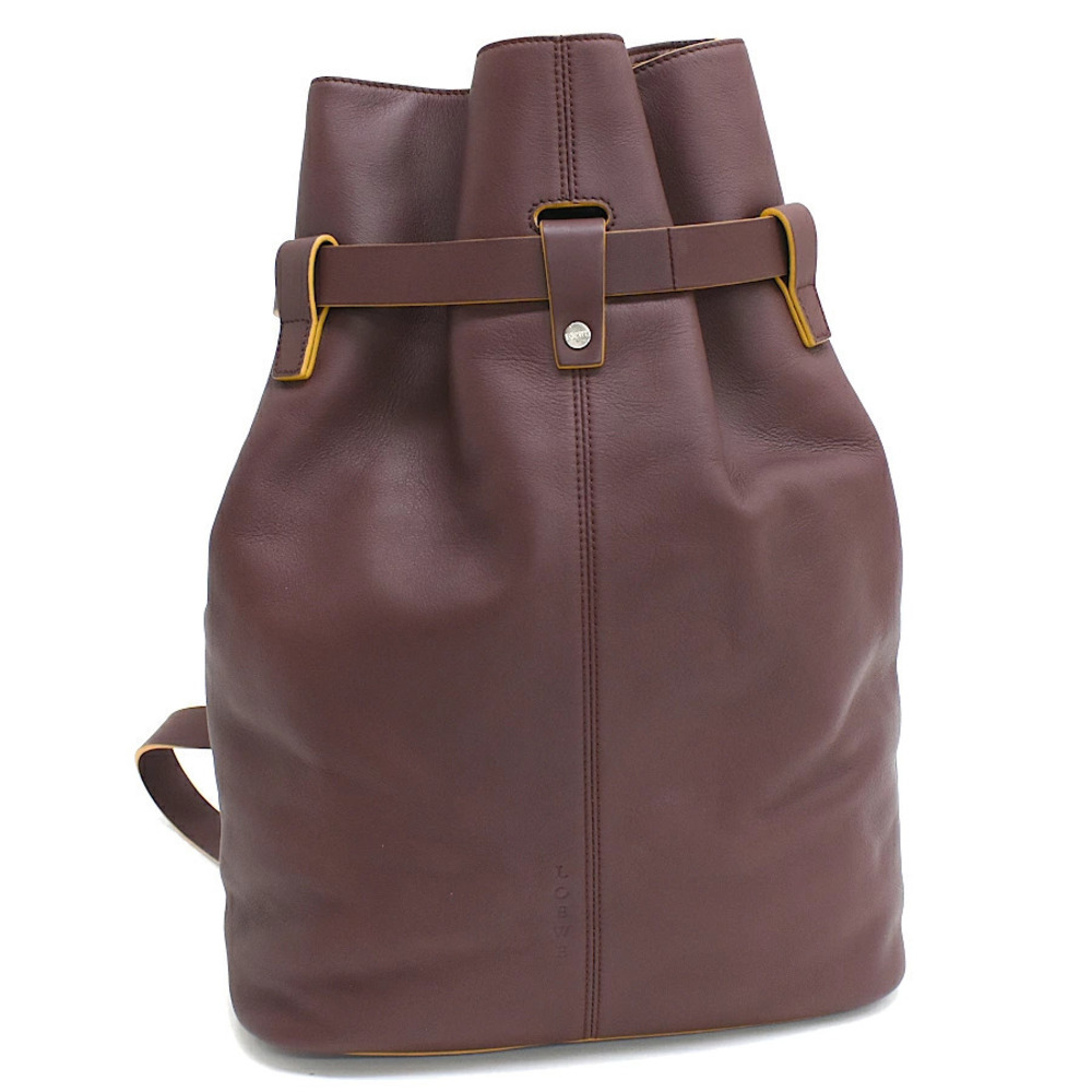 Loewe Backpack Rucksack Leather Bordeaux Purple